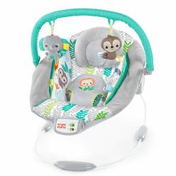 Bright Starts Comfy Baby Bouncer Soothing Vibrations Infant Seat - Taggies, Music, Removable Toy Bar, 0-6 Months Up to 20 lbs (J