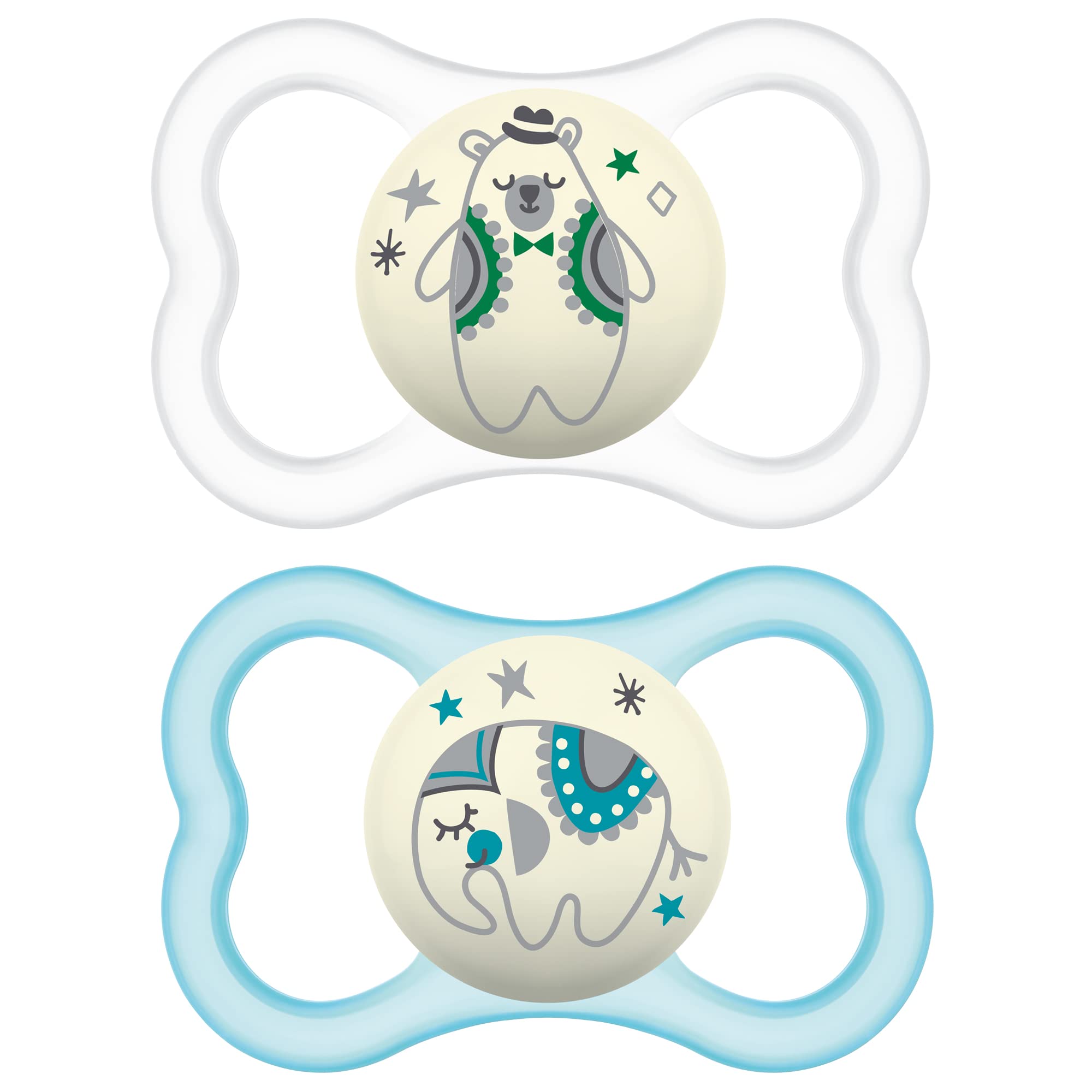MAM Air Night Pacifiers , MAM Sensitive Skin Pacifier 6+ Months, glow in the Dark Pacifier, Best Pacifier for Breastfed Babies,