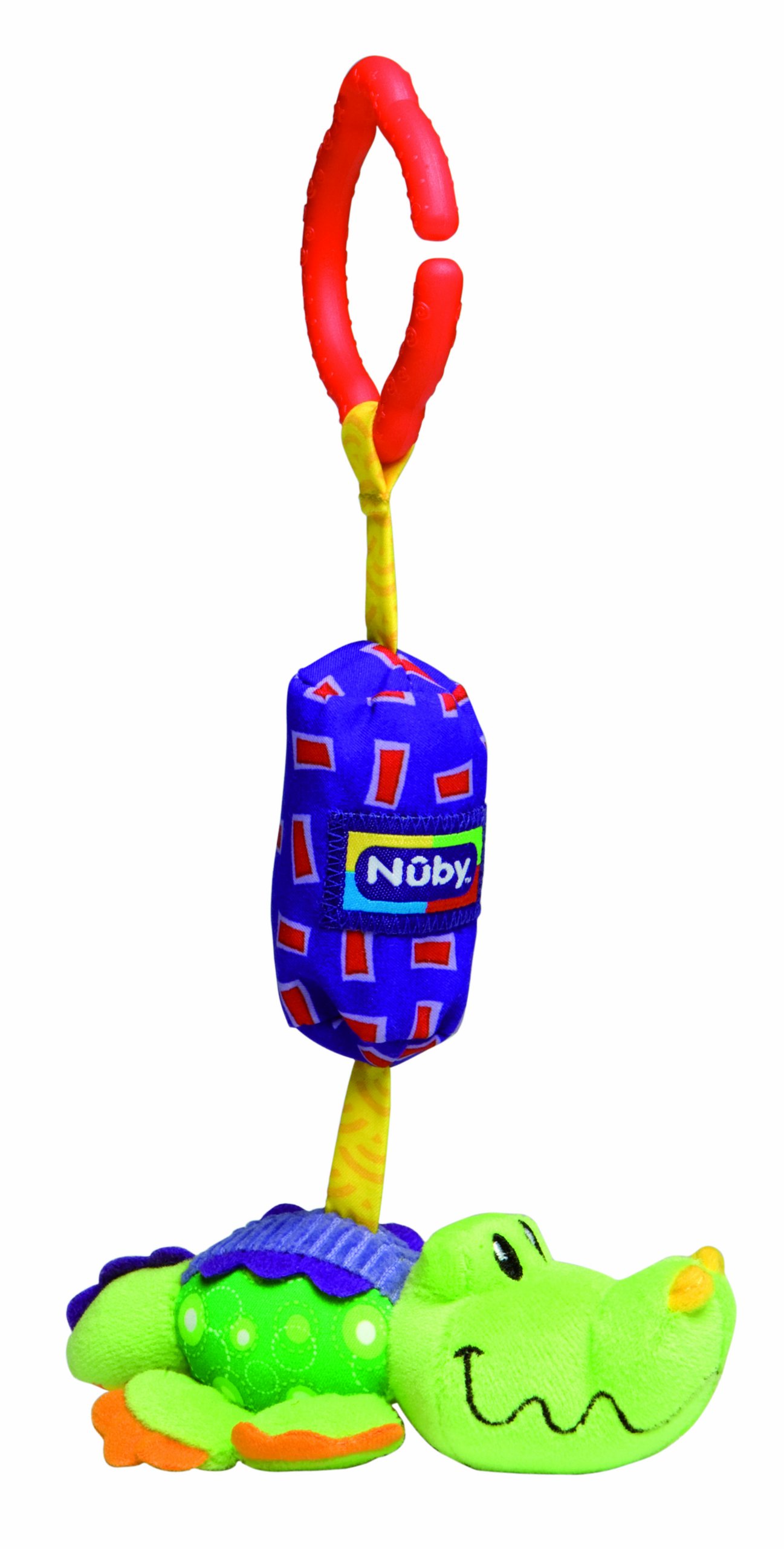 Nuby Safari chimes Interactive Toy with Hidden chime and Attachment clip, characterscolors May Vary