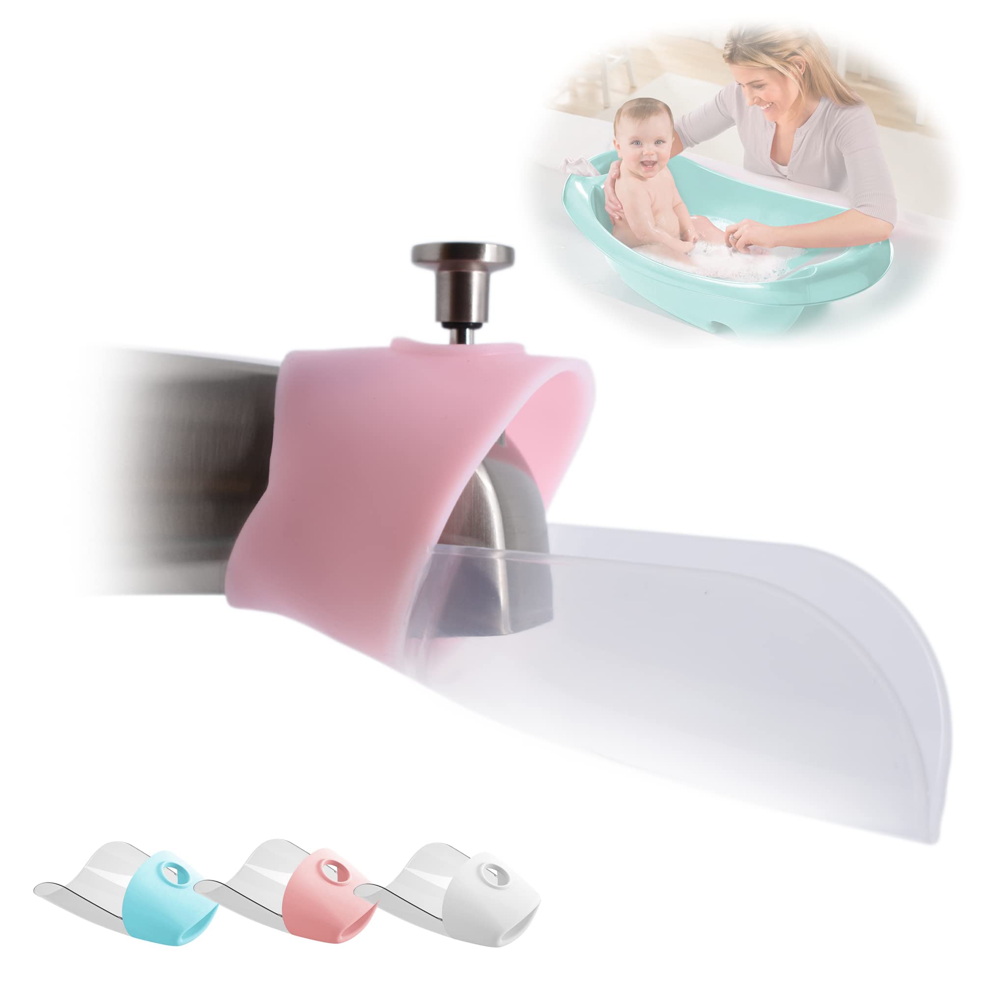 Ooze Baby Bath Helper - Bath Tub Faucet Extender - guides Water Directly from Faucet to Baby Bath Tub Without Excessive Water Waste a