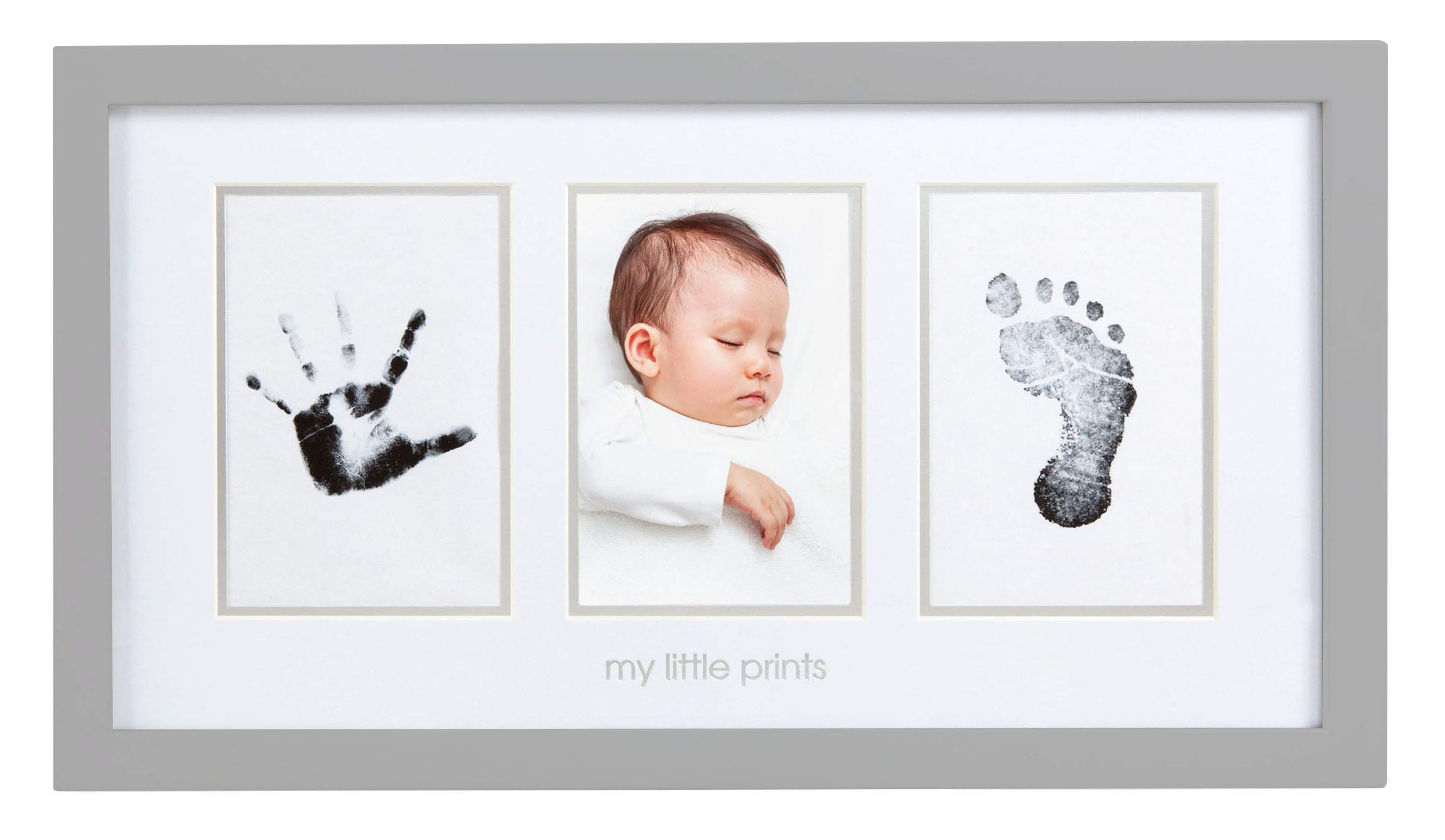 Pearhead Newborn Babyprints Photo Frame Baby Handprint and Footprint Keepsake Kit, gender-Neutral Nursery DAcor, Baby Accessory