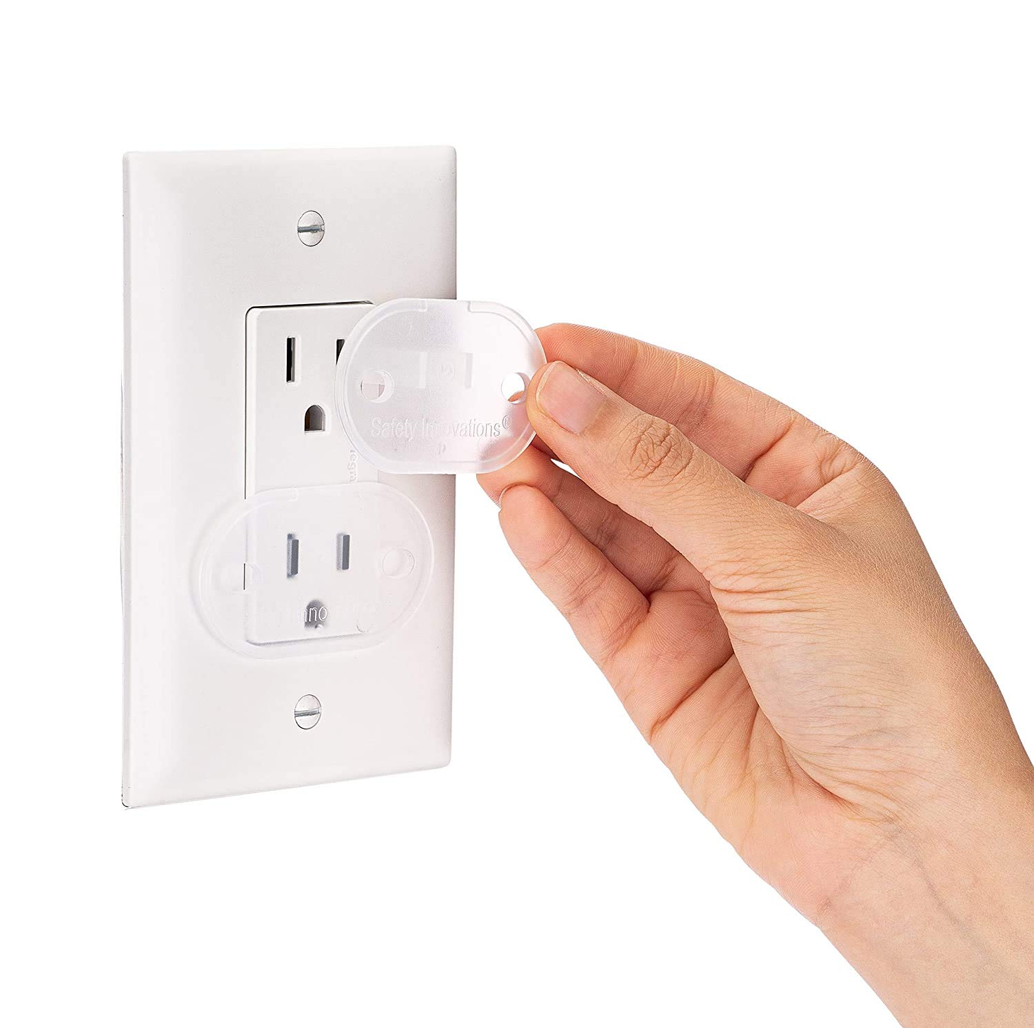 Safety Innovations, Ultimate Outlet Safety cap, Baby Proofing Outlet Plugs, child Safety Electrical Outlet covers, Easy Installa