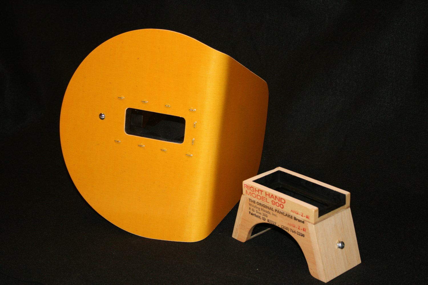 The Original Pancake Welding Hood Helmet w Strap Right Handed