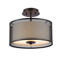 Chloe Lighting Chloe CH24033RB13-SF2 13 in. Lighting Audrey Transitional 2 Light Rubbed Bronze Semi-Flush Ceiling Fixture - Oil Rubbed Bronze