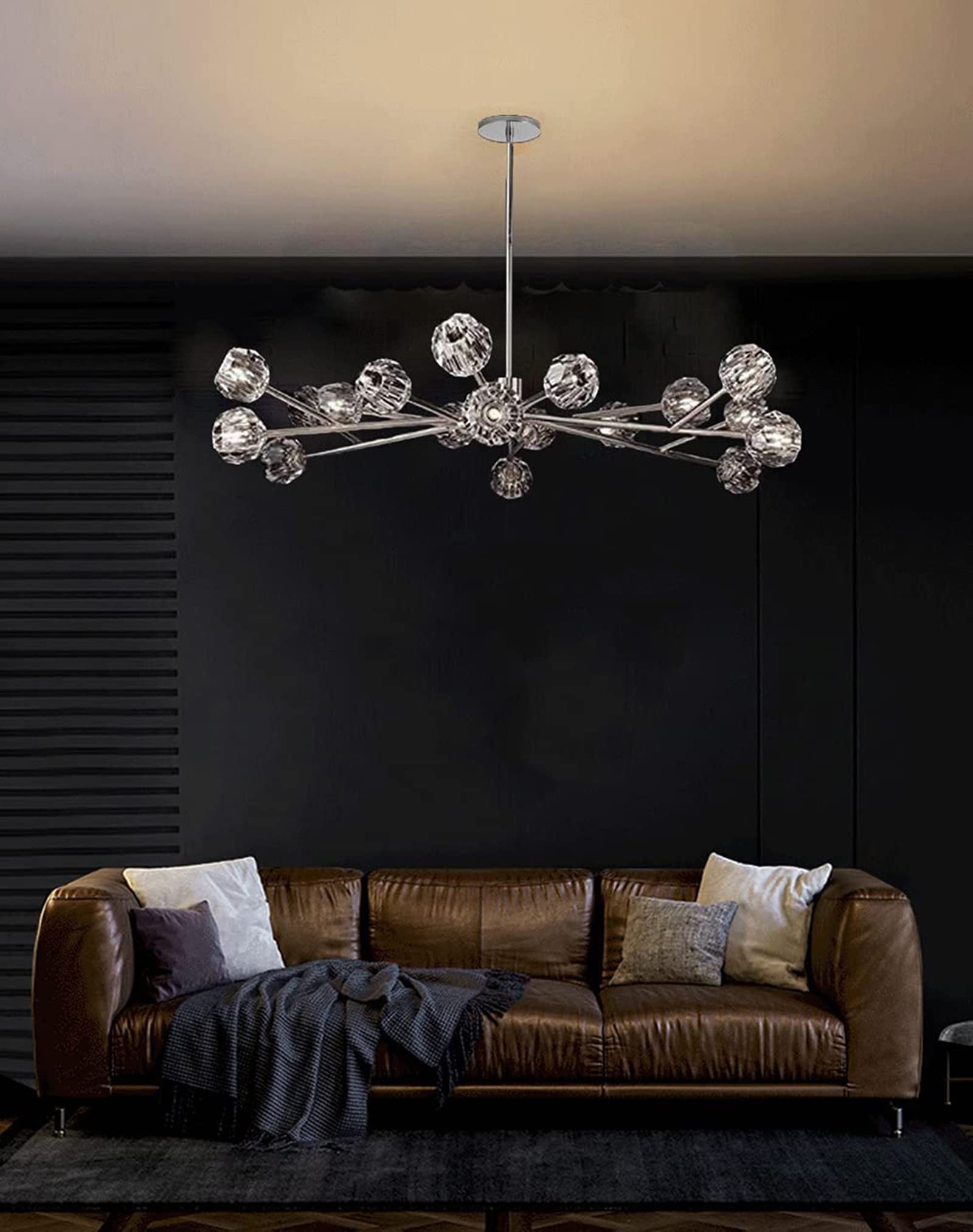 cRETIFITY Modern Sputnik chandeliers, Mid century crystal Pendant Light with globe crystal glass Light, contemporary 18 Light ch
