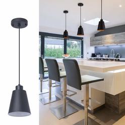 FISGONI Black Pendant Light Kitchen Island Pendant Lighting with 708in Metal Shade Modern Hanging Light for Kitchen Small Pendant Light