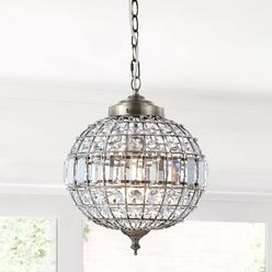 JONATHAN Y JYL6110A georgina 12 crystalMetal LED chandelier Pendant glam contemporary Transitional Dimmable Dining Room Living R