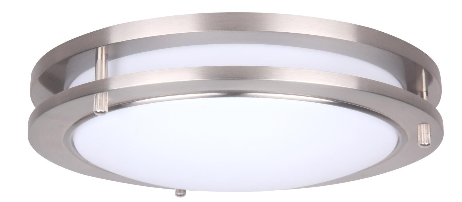 LIT-PaTH 10 Inch Dimmable LED Flush Mount ceiling Lighting Fixture, 14W Replace 100W, 994 Lumen, Satin Nickel Finish, ETL Qualif