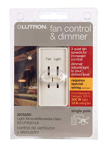 Lutron Skylark FanLight control Indoor 15 Amp Light Almond Ul, cSA clamshell