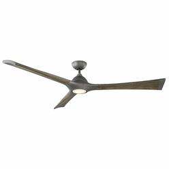 Modern Forms Woody Smart Indoor and Outdoor 3-Blade ceiling Fan 72in graphite Weathered gray with 3000K LED Light Kit and Remote control work
