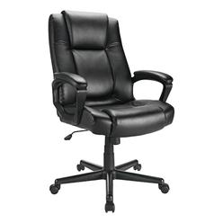 RealspaceA Hurston Bonded Leather High-Back Executive chair, Black