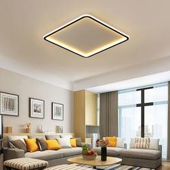 TFCFL Modern Dimmable LED ceiling Light with Remote, 40W 3000-6000K Brightness Adjustable, 20 Flush Mount Acrylic Square ceiling chand