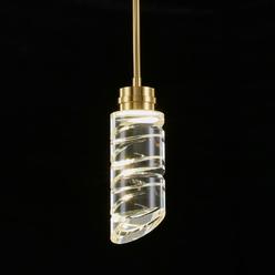 WALUIN crystal Pendant Light Fixtures 1-Light Mini Pendant Lighting for Kitchen,gold cylinder Pendant LED Light Fixture,Teardrop Acryli