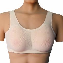 ZMASI 2-in-1 Silicone Breast Inserts Forms Waterdrop Fake Breast Mastectomy Bras Prosthetic Set (600gPair (B cup), Nude)