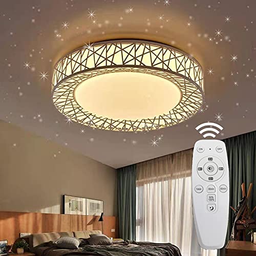 ZYCYLIGHT LED Flush Mount ceiling Light Fixture, 35W 157 Inch 3000-6000k Dimmable LED Fixture Lamp Brightness Adjustable ceiling Light wit