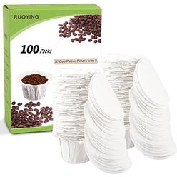 RUOYING K cup coffee Paper Filters with Lid Disposable for Keurig Reusable K cup Filters, Disposable Keurig K cup Filters, Fits All Keur