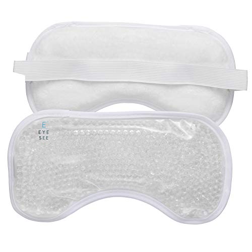 Eye See Plush Gel Eye Mask for Puffy Eyes, White - Cold Eye mask to Treat Dark Circles, Sinuses, Dry Eyes, and for Allergy Relie