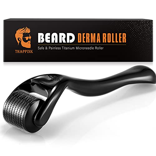 THAPPINK Beard Derma Roller Microneedle Roller for Beard Growth, 0.25mm Derma Roller for Patchy Beard Growth