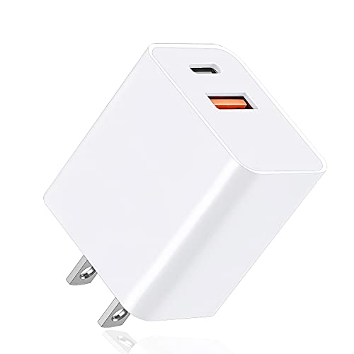 TKWRM USB C Wall Charger Block, 20W Fast Speed Charging Box with Micro Plug Cube for Apple Watch Se Series 7, New iPhone 11 12 13 Pro/