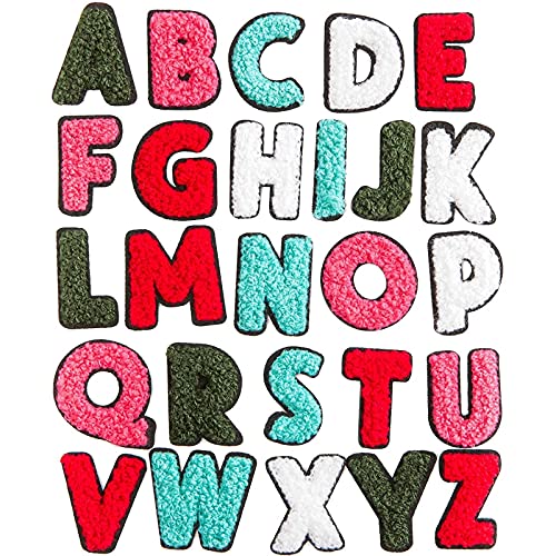 Bright Creations Iron On Letters for clothing, 2 Sets A-Z Embroidery