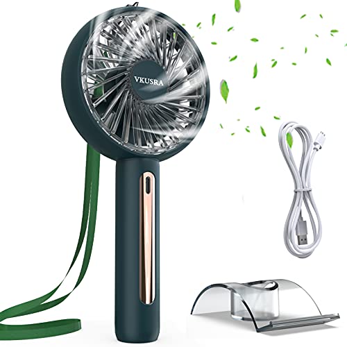 VKUSRA Handheld Fan, VKUSRA Powerful Portable Fan Rechargeable USB Desk Fan with 4 Adjustable Speeds and 2000mAh Lithium Battery, Perso