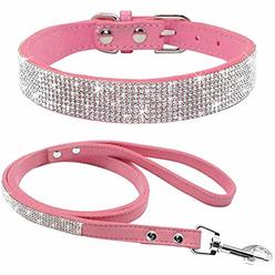 ETOPARS Microfiber Pet Dog Collar Leashes Set, Reflective Dog Collar, Double-Layer Soft Leather Pet Leash, Cat Dog Collar Leash