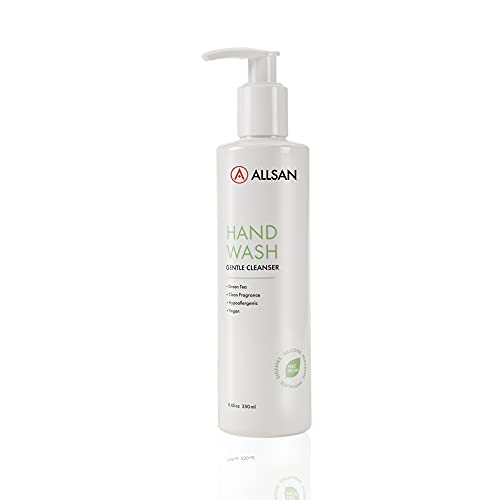 AllSan Hand Wash Sulfate-Free Gentle Cleanser, 100% Vegan, Hypoallergenic, Green tea, Clean Fragrance, 8.45 Oz