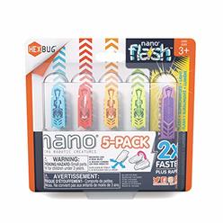 Hexbug by Innovation First HEXBUG Nano 5 Pack - 4 nanos Plus Bonus Flash Nano - Sensory Vibration Toys for Kids and Cats - Small HEX Bug Tech Toy - Batteri