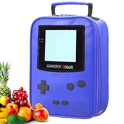 tongtai Boy Lunch Box Kids Lunch Bag Insulated Leather Gameboy Thermal Lunch bag for School Insulated Cooler Bag Waterproof Game Lunch B