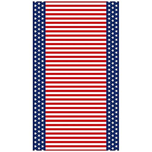 Amscan Stars and Stripe Flannel-Backed Patriotic 4th of July Party Table Cover Reusable Tableware, Vinyl, 52" x 90"., Multi Colo