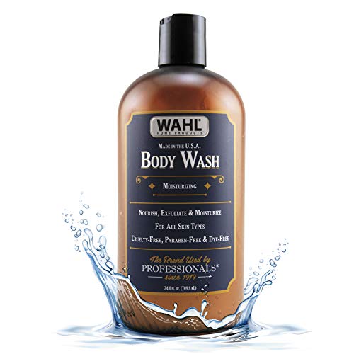 Wahl Body Wash with Essential Oils for Cleaning, Nourishing, Exfoliating & Moisturizing All Skin Types with Manuka Oil, Meadowfo