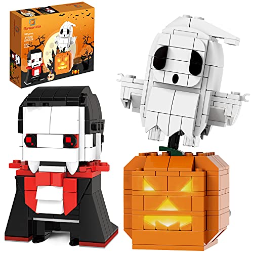 Sawaruita Halloween Toys Ghost Pumpkin Vampire Building Kit for Kids, Cute Halloween Party Gift Goody Bag Fillers for Boys or Girls 6-10 Y