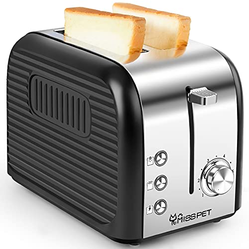 ALES 2 Slice toaster, Extra-Wide Slot Toaster with Reheat/Defrost/Cancel Function, 6 Shade Settings Compact Toasters for Bread W