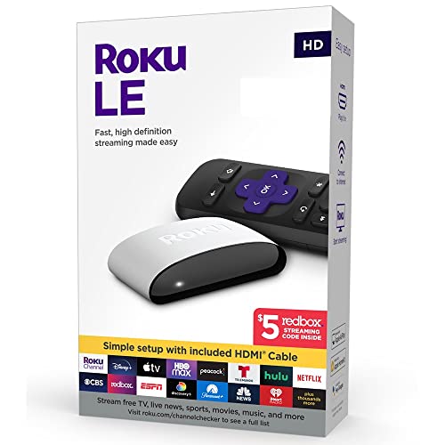 Roku LE Streaming Media Player 3930S3, Fast, High Definition - 1080p Full HD (Includes Charging Cube, Remote, Batteries, & High-