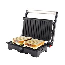 Jkm Panini Press Grill, Sandwich Maker With Non-Stick Plates, Opens 180 Degrees For Any Size, Indicator Lights, Electric Indoor