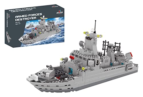 Apostrophe Games Navy Destroyer Building Block Set - 528 Pieces