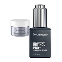 Neutrogena Anti-Aging Rapid Wrinkle Repair Retinol Regenerating Cream & Pro+, 0.5% Power Serum, Travel Size 1 Fl Oz, 0.5 Oz Mini