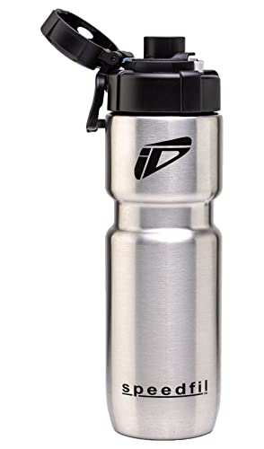 Speedfil Speedflask 21oz. Vacuum Insulated Stainless Steel Cycling Sports Water Bottle with Bounce Back Lid (Silver)