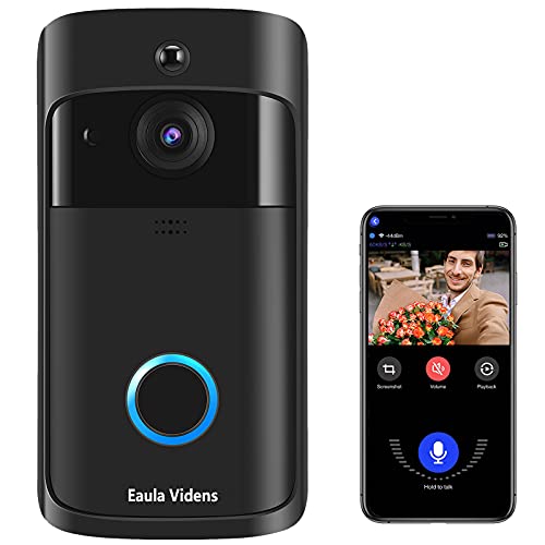 Eaula Videns Wireless WiFi Doorbell Camera IP65 Waterproof HD WiFi Security Camera Real-Time Video for iOS & Android Phone Night Light Motion