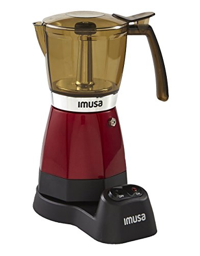 IMUSA USA Electric EspressoMoka Maker, 3-6 cups, Red
