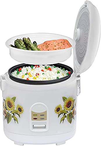 Bene Casa - Non-stick Thermal Rice Cooker with Steamer Tray (11.5\ x 12\") - Features a Cool-touch Exterior and an Auto Shut-off