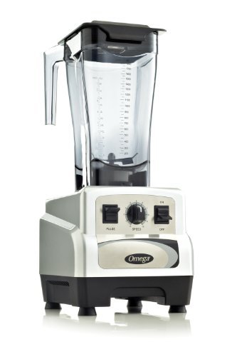 Omega BL460S 3 Peak Horse Power commercial Blender Variable Speed with Pulse, 64-Ounce, Silver