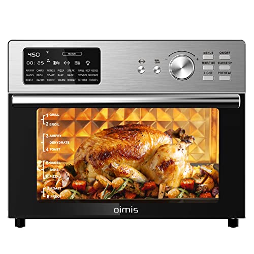 OIMIS Toaster Oven Air Fryer,32QT X-Large Air Fryers Oven,Stainless Steel Air Fryer Rotisserie Combo,21 in 1 Countertop Ovens, I