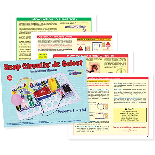 Snap Circuits Jr. Select SC-130 Electronics Exploration Kit | Over 130 Projects | Full Color Project Manual | 30+ Parts | STEM E