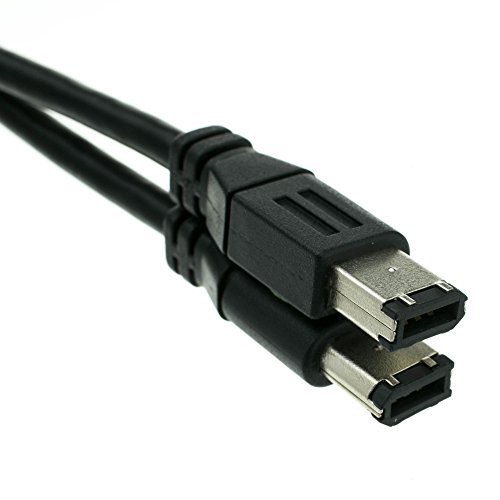 CableWholesale Firewire 400 6 Pin Cable, Male to Male iLink DV Cable, 6-Pin/6-Pin IEEE 1394a, Black, 6 Feet, IEEE 1394a High Speed Firewire 6 P