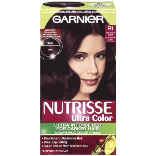 Garnier Nutrisse Haircolor, R1 Dark Intense Auburn Nourishing Color Creme  Permanent