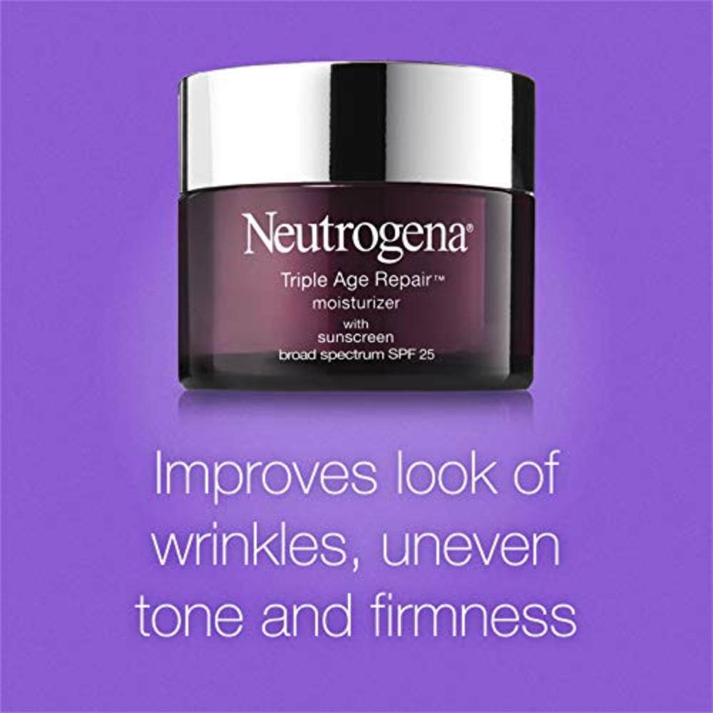 Neutrogena Triple Age Repair Anti-Aging Daily Facial Moisturizer with SPF 25 Sunscreen & Vitamin C, Firming Face & Neck Cream fo