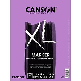 CANSON Canson XL Series Marker Paper Pad, Semi Translucent for Pen, Pencil  or Marker, Fold Over, 18 Pound, 9 x 12 Inch, White, 100 Shee