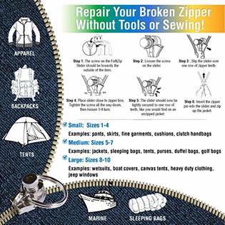 FixnZip Nickel Medium Instant Zipper Replacement
