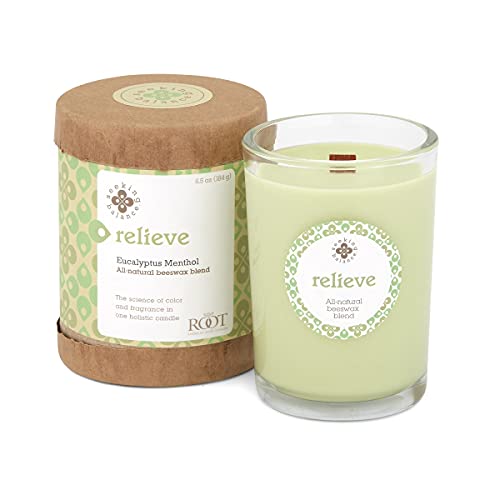 Root Candles 9941269 Seeking Balance Small Spa Candle, 6.5-Ounce, Relieve: Eucalyptus Menthol